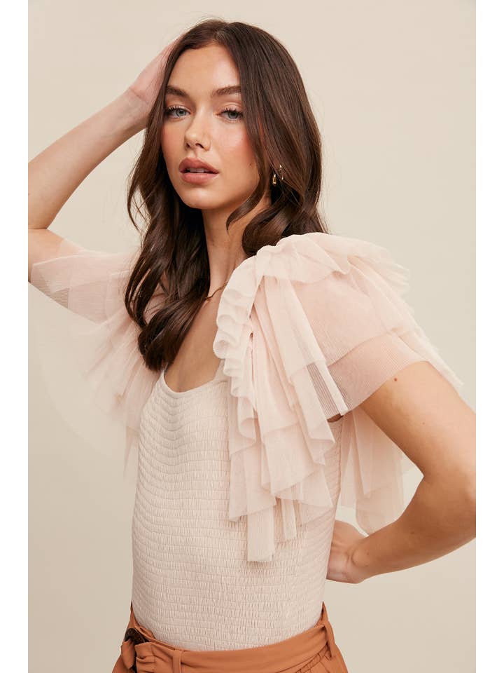 Listicle – Bodysuit - Mulher por atacado – Body Elegância Plissada8