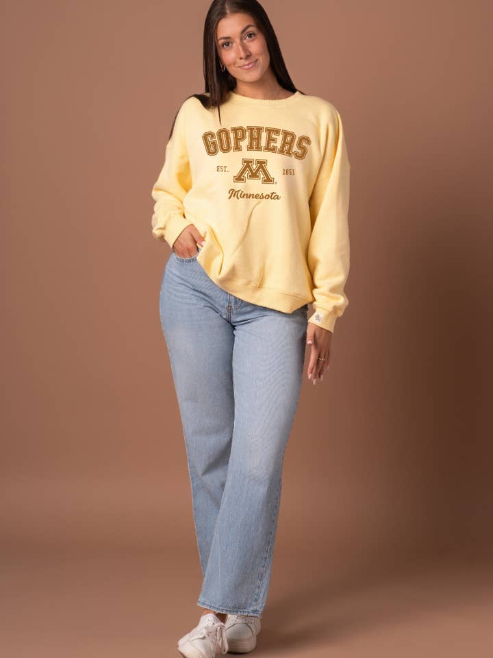 Yellow Golden Gopher EST Oversized Crew for wholesale on Faire1
