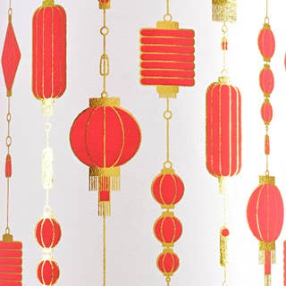 MIDORI Inc. - Wholesale Flat Wrap - Lanterns - Cream/Red/Gold Foil 0