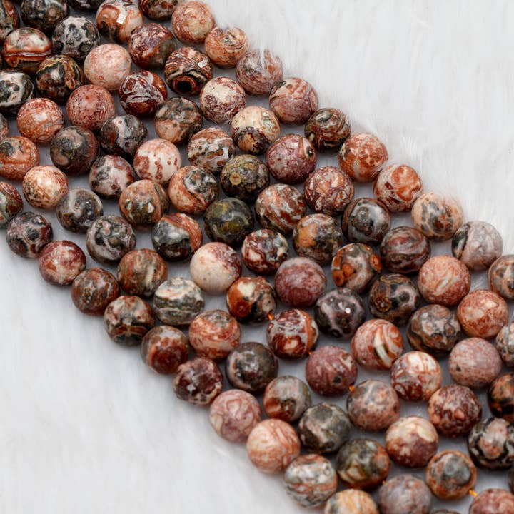 AK Healing Crystals - Wholesale Beads - Leopardskin Jasper Round Beads, Crystal Bead Jewelry 6-10mm
