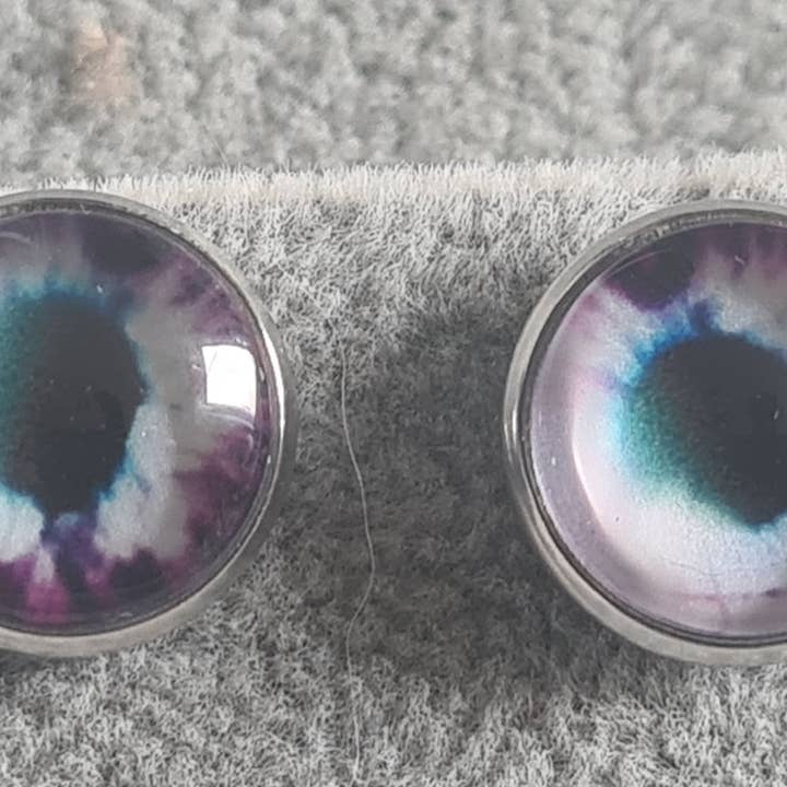Hand Made Stainless Steel Stud Animal Eye Earrings, for wholesale by Pitstops Gift Stop