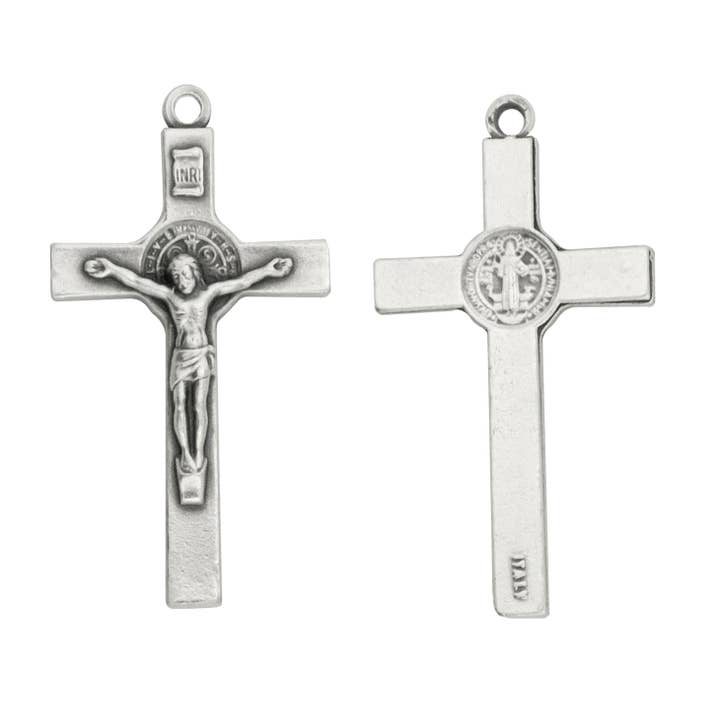 Village Gift Importers - Wholesale Individual charm/pendant - 10-Pack of St. Benedict Crucifix Pendants, 1.5" Long