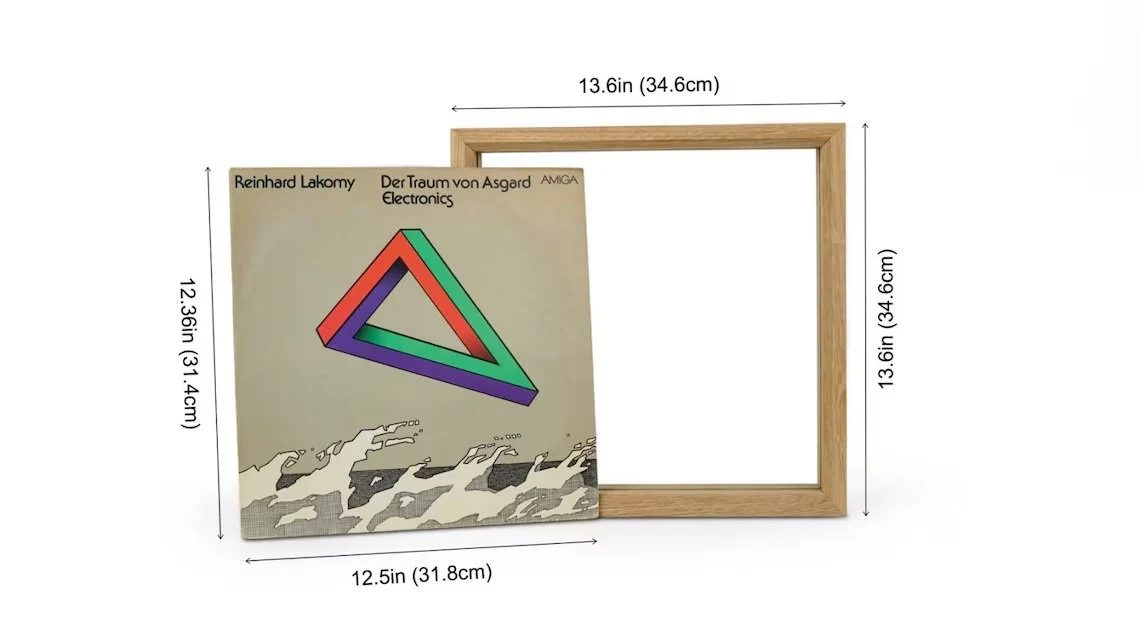 PromiDesign - Wholesale Wall Accent - Oak Vinyl Record Frame for 12-Inch LP Wall or Shelf Display11