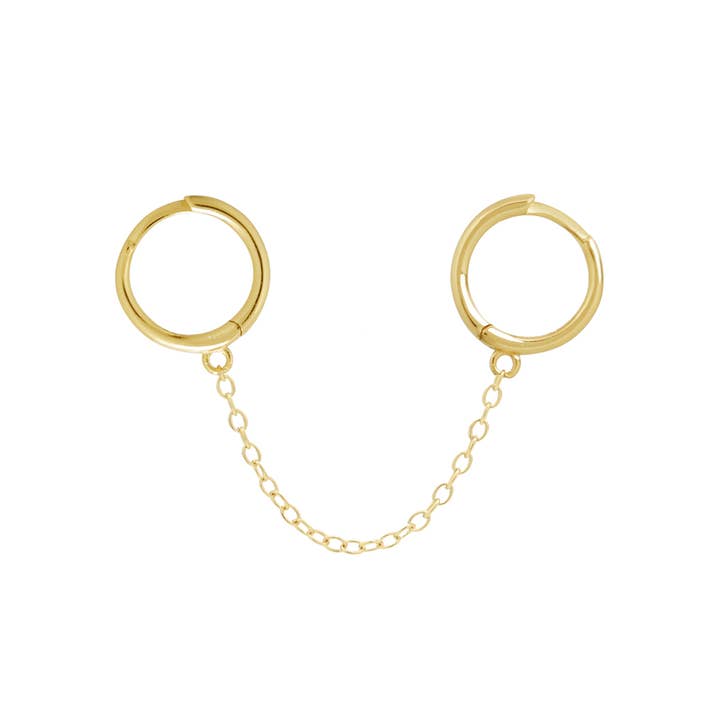Ofina Jewelry – Großhandel Huggie-Ohrring – Doppelte Handschellenkette Huggie