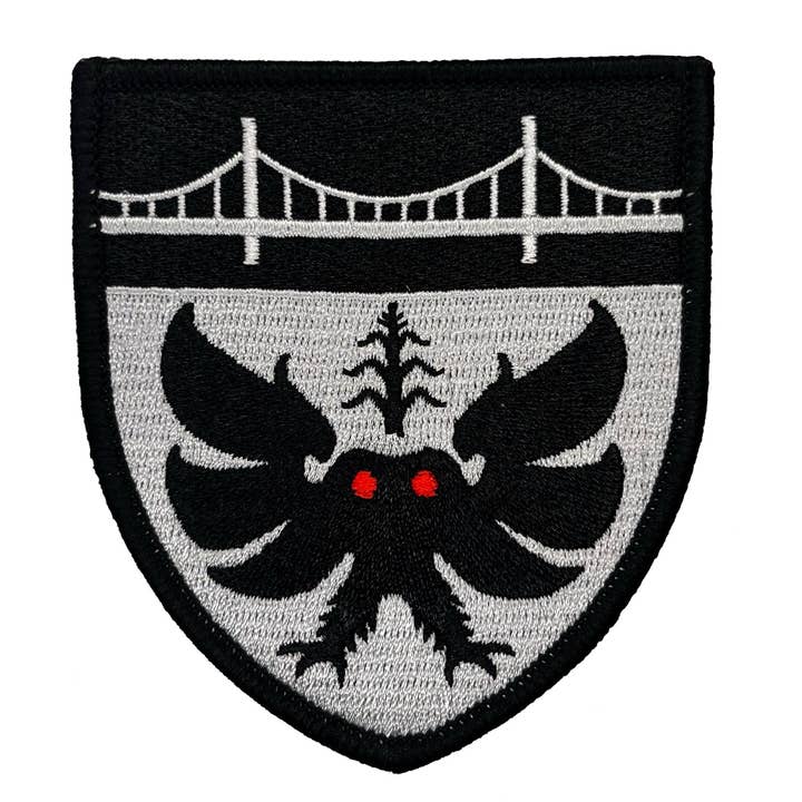 Mothman Heraldic patch for wholesale by Monsterologist