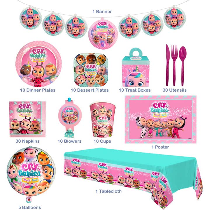 Mighty Mojo Toys - Wholesale Decal – Party decorations - Cry Babies Birthday Party Kit1