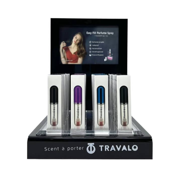 TRAVALO - Wholesale Atomizer Bottle - TRAVALO Sport 24pc + Display - Refillable Travel Fragrance