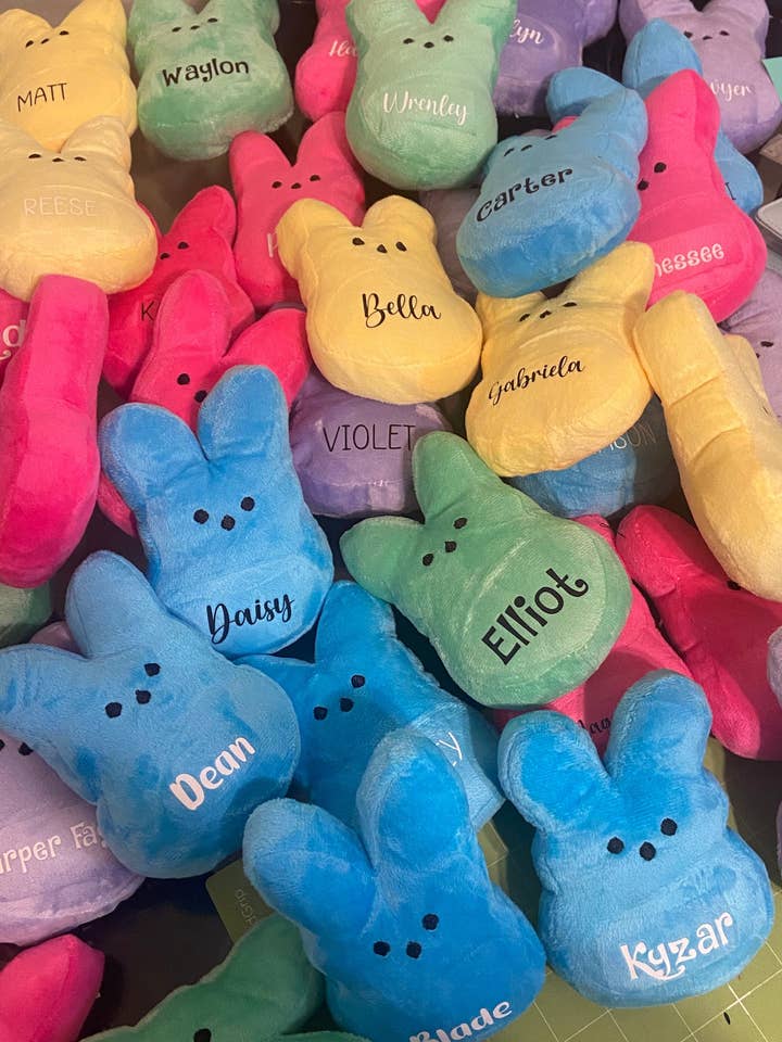 Personalized Peeps Bunny Plush: Custom Easter Basket Filler for wholesale by Love To Create