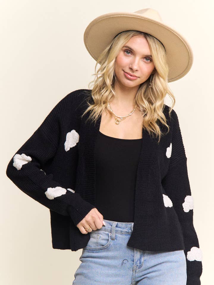 GILET EN MAILLE AVEC ORNEMENTS NUAGE- LESW4117 pour la vente par Madelyn