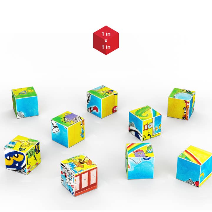 PicassoTiles - Wholesale Building Set - Kids - 12 Pcs Pete the Cat Magnet Puzzle Building Block Cubes