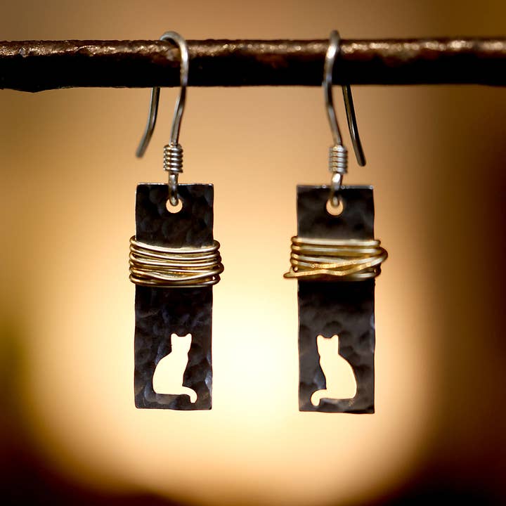 Cat Tag Earrings for wholesale by Altitude Jewelry