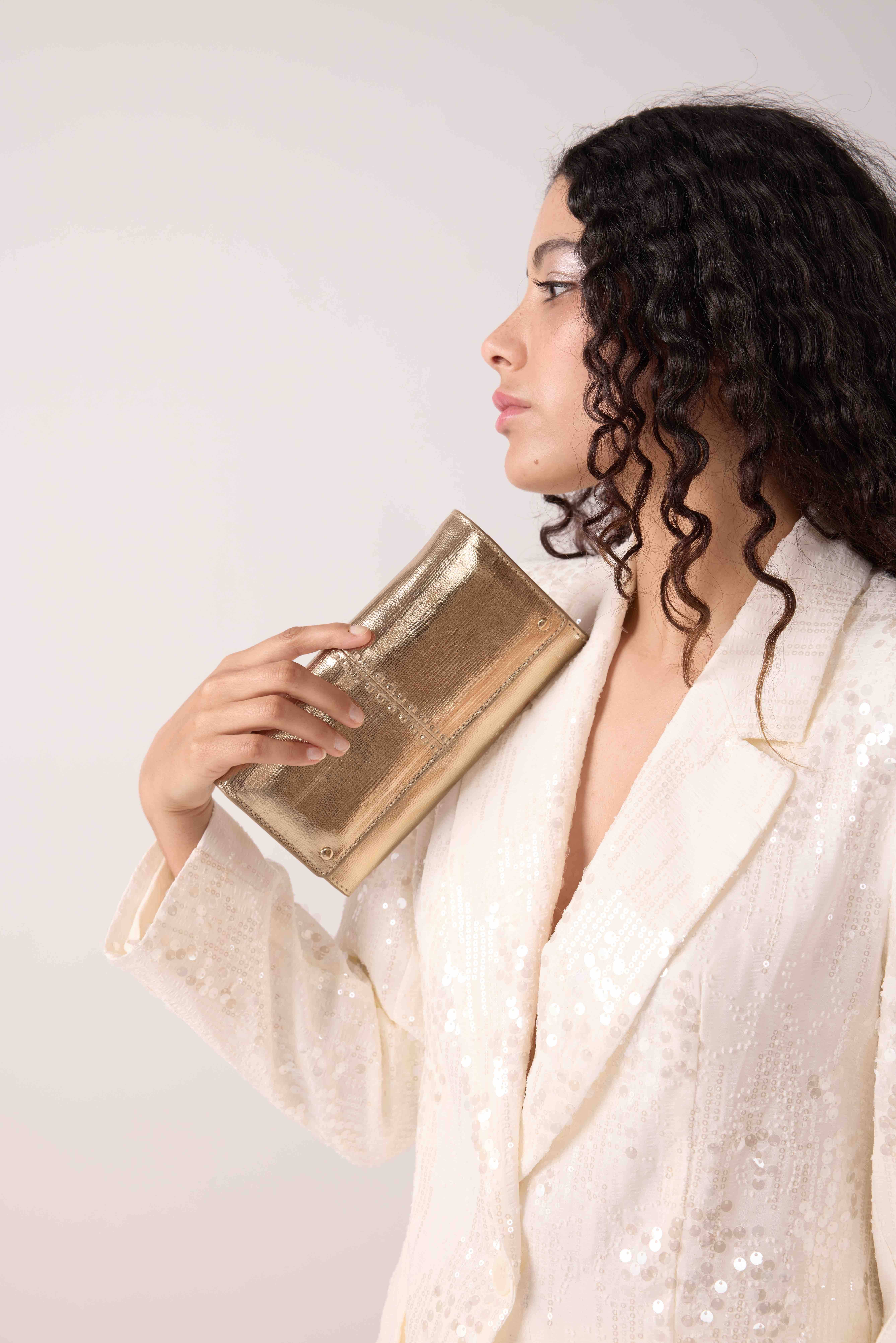 Maradji - Wholesale Messenger Bag - Women's - GOLDEN COPPER LEATHER POUCH GINA1