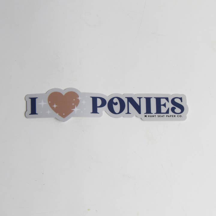 Pegatina I Love Ponies para venta al por mayor de Hunt Seat Paper Co.