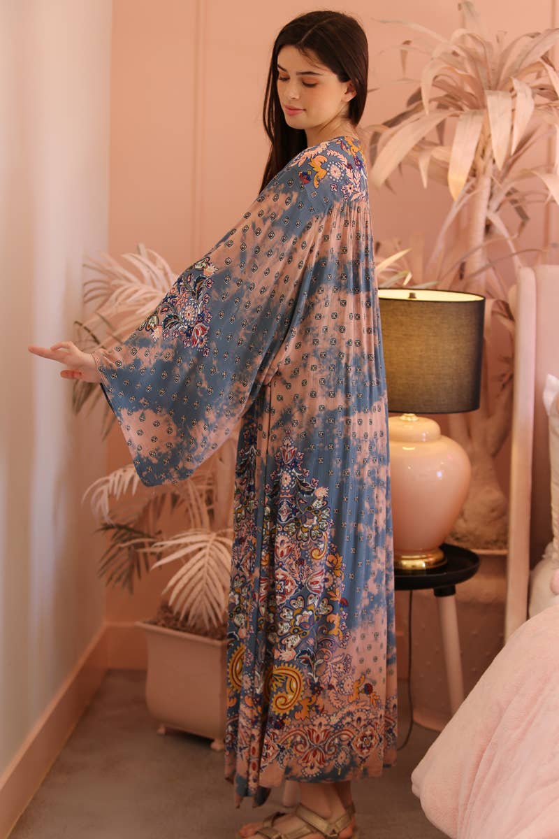 ANGIE - Wholesale Kimono - Women's - BJ664-W702 BLEACH TIE DYE PRINTED DUSTER KIMONO20
