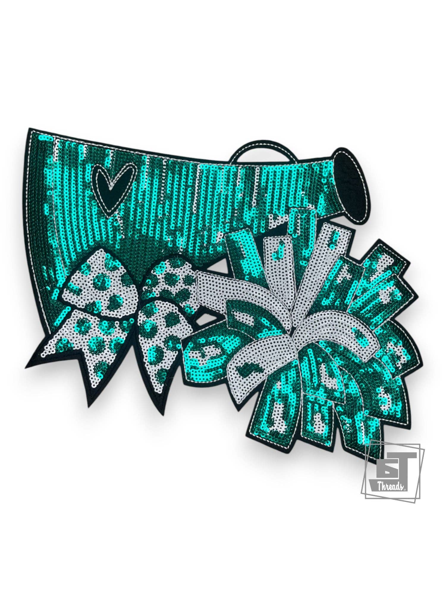 Teal Sequin Cheer Megaphone....Patches Only for wholesale on Faire
