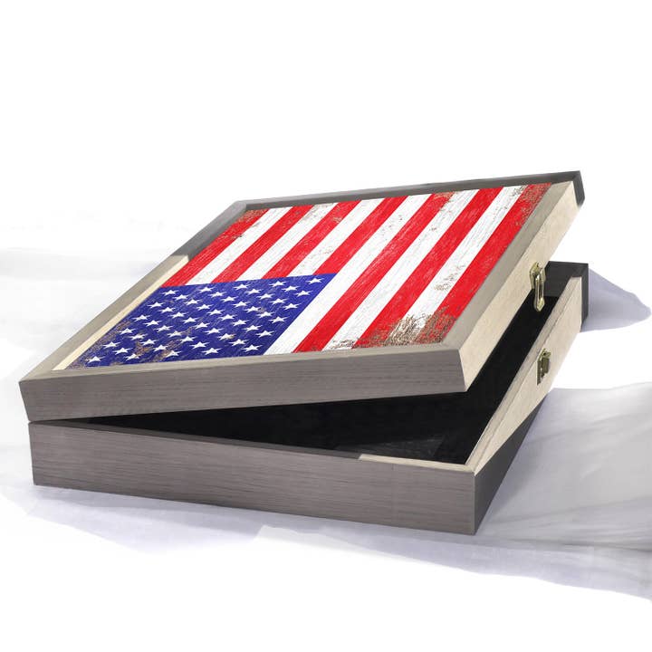 Print Frame Box - Wholesale Keepsake Box - Kids & Baby - Scotland Wood Flag Frame Keepsake Box2