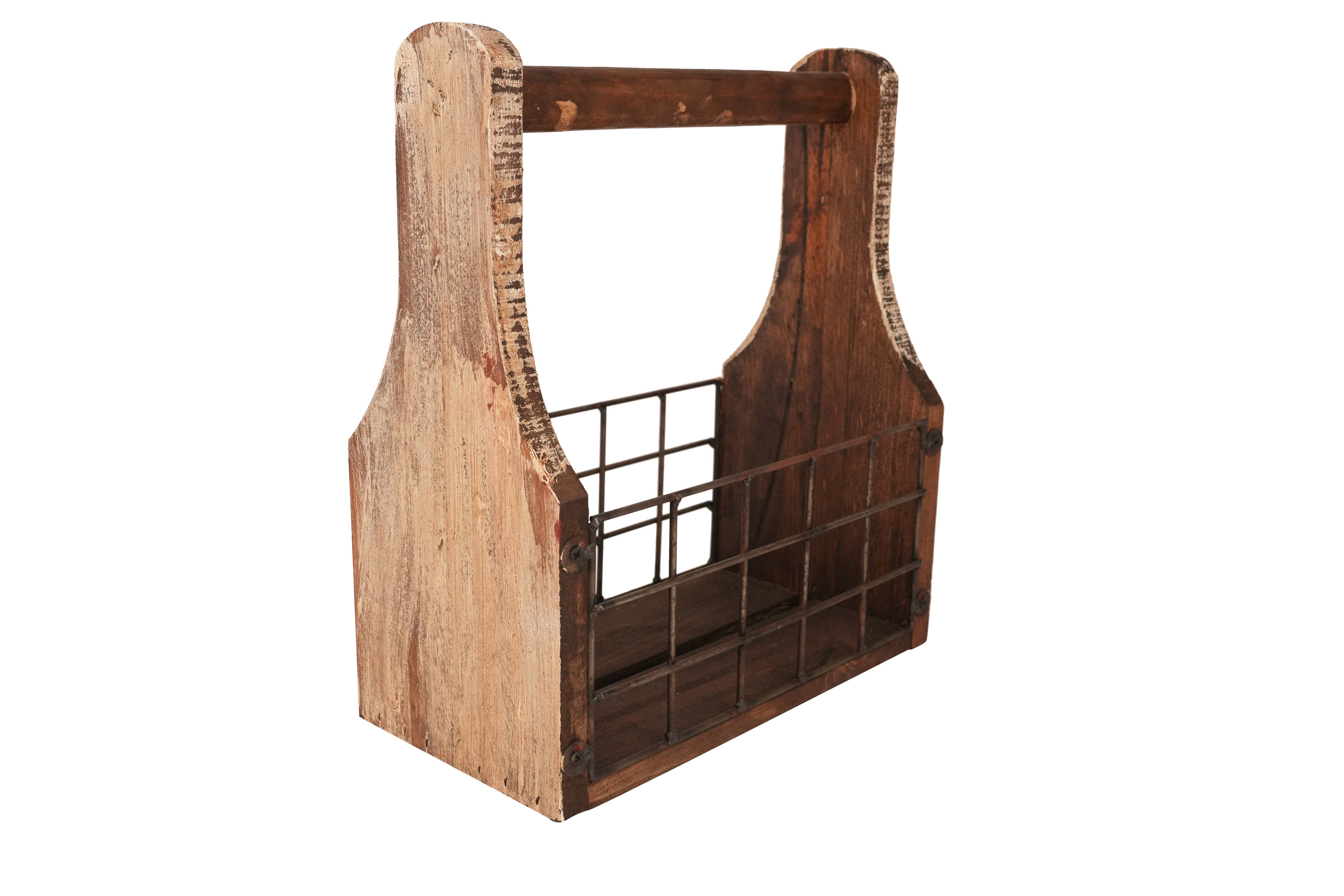 My Amigos Imports - Wholesale Magazine Rack - Farmhouse Wooden Tray-Magazine Holder-7Wx13Lx14H inch4