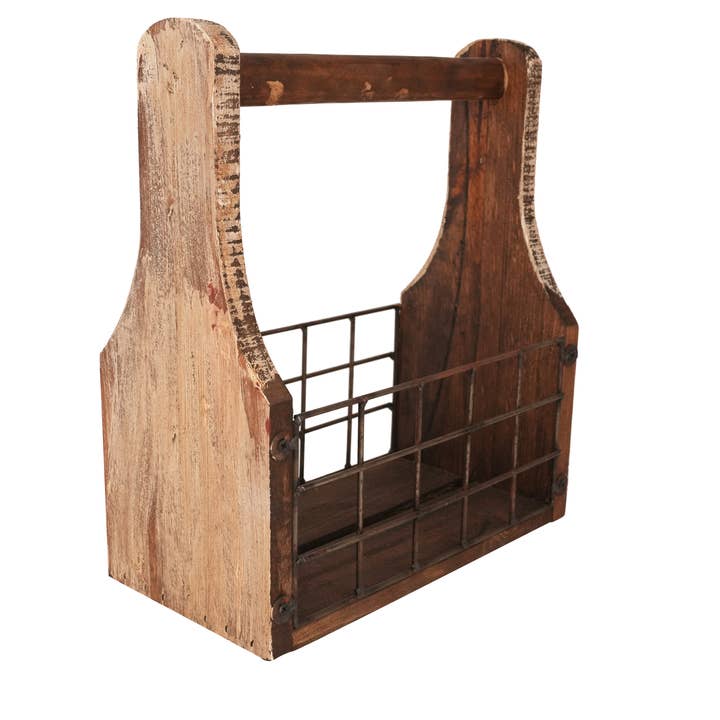My Amigos Imports - Wholesale Magazine Rack - Farmhouse Wooden Tray-Magazine Holder-7Wx13Lx14H inch4