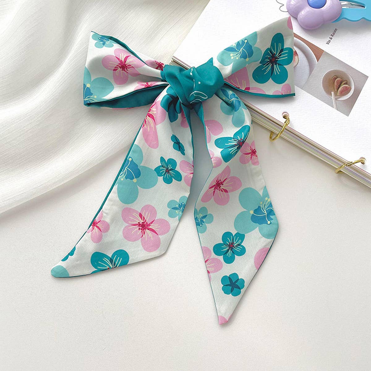 ACCITY - Wholesale Scarf - Women's - BLUE TIE BAG SOUVENIR RIBBON SCARF_CWASC071615