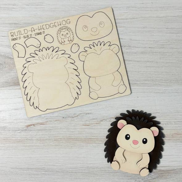DIY Build a Hedgehog Magnet Kit ANIMAL CRAFT KIT for wholesale by Reclaimed Woodworks Home Decor