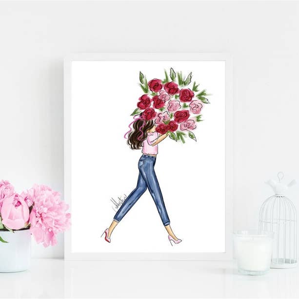 Illustration de mode printemps fleur de prunier, art mural de printemps pour la vente par PLTStudio