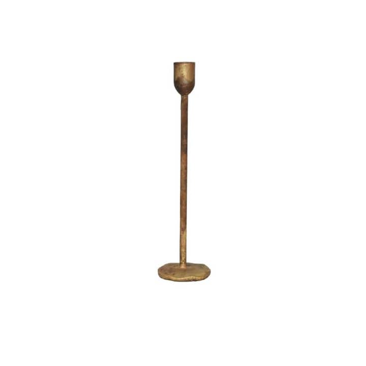 Candle Holder H 9" x Dia 2.25" Old Brass for wholesale on Faire