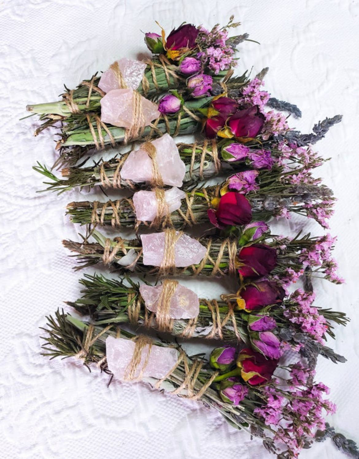 CharlieHaze - Wholesale Sage Bundle - Rose Quartz, Rosemary, Sage, and Lavender Smudge Stick12