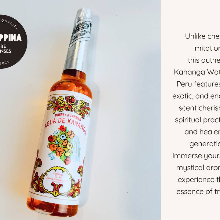 Giuseppina Shop - Vente Parfum/Eau de toilette - L'eau de Kananga - L'eau de Kananga originale du Pérou