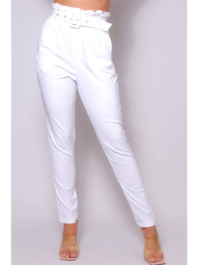 IVORY BELLA PAPERBAG TROUSERS for wholesale on Faire