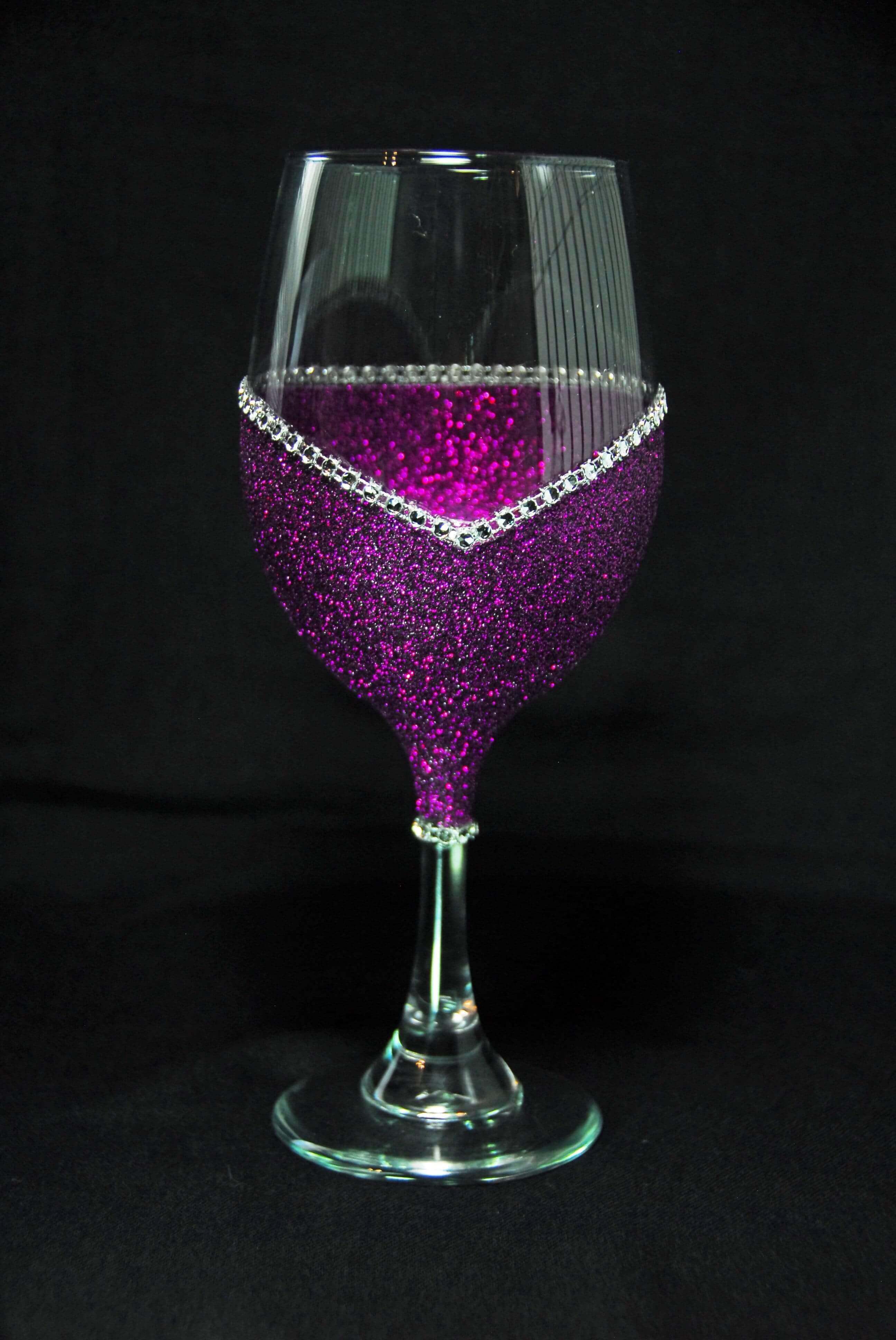 WineyBitches.Co - Wholesale Wine Glass - Flamerica Flamingo – Handmade Glittery Bling Wine Glasses (4th of July Collection)0