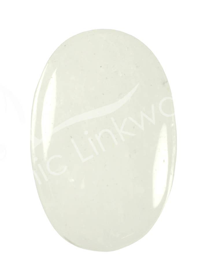 (PC)PALM STONE - CRYSTAL QUARTZ 1.25 X 1.75" for wholesale by Oceanic Linkways Inc