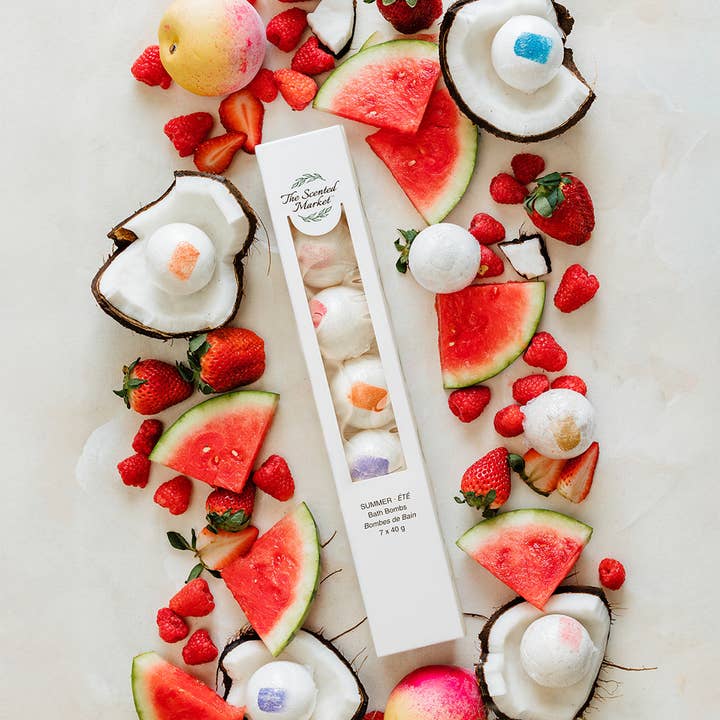 Summer Bath Bomb Gift Set – 7 Mini Bath Bombs – Perfect Gift for Bath Lovers for wholesale by The Scented Market