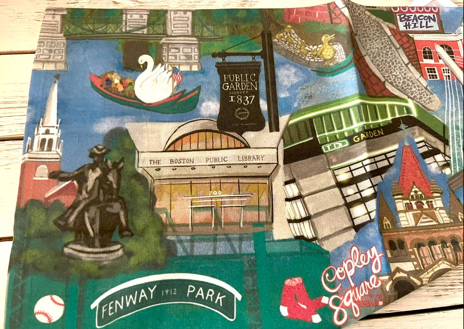 Domesticadence - Wholesale Tea Towel - Hand-Drawn Boston, MA Sites Dish / Tea Towels 2