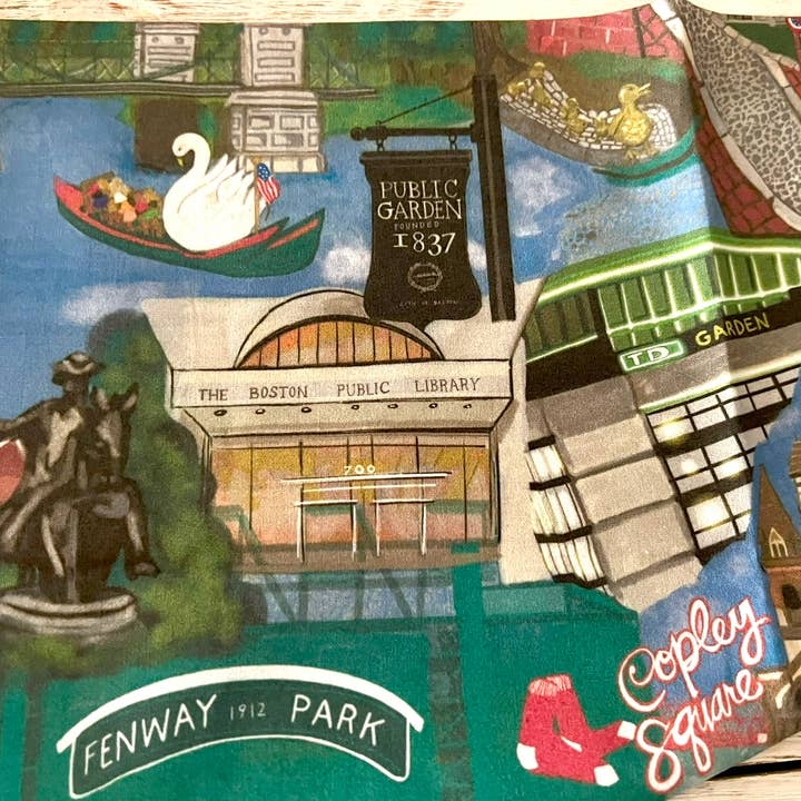 Domesticadence - Wholesale Tea Towel - Hand-Drawn Boston, MA Sites Dish / Tea Towels 2