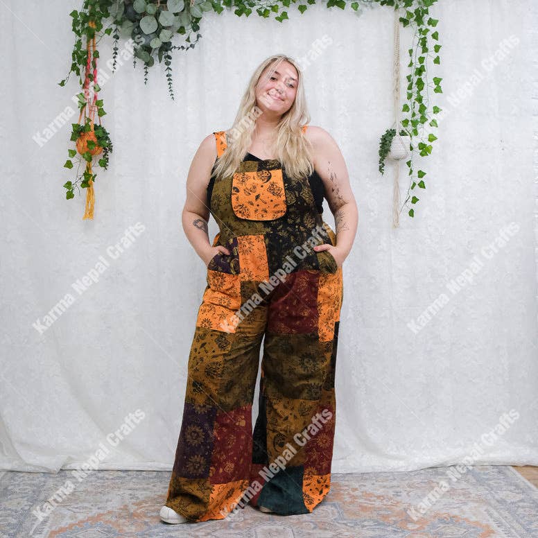 Karma Nepal Crafts - Wholesale Jumpsuit - Women's - Magical Celestial/Mushroom Wide Leg Jumpsuit11