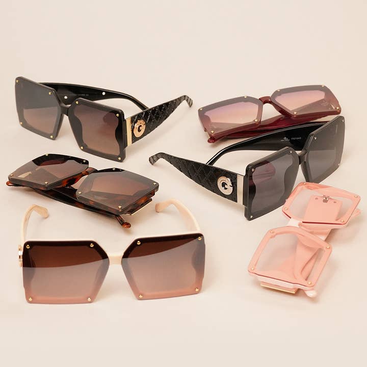 ASSORTED COLOR Tortoise Frame with Gradient Sunglasses for wholesale on Faire