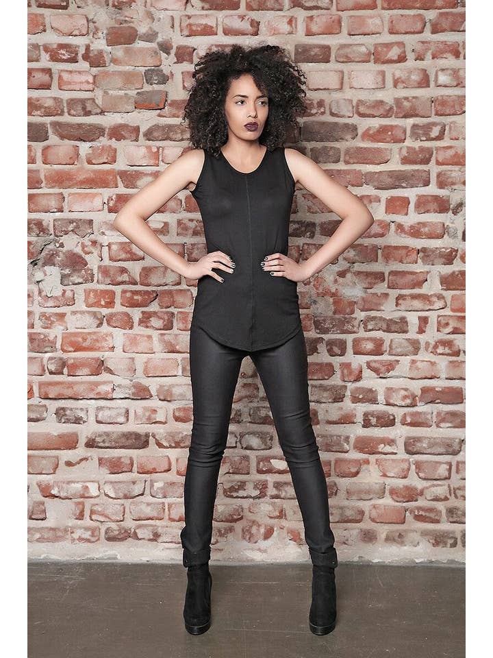 ADEPTT - Wholesale Tank Top - Women's - Classic Black Tank Top In Sublime Cotton Jersey: /Suggi/