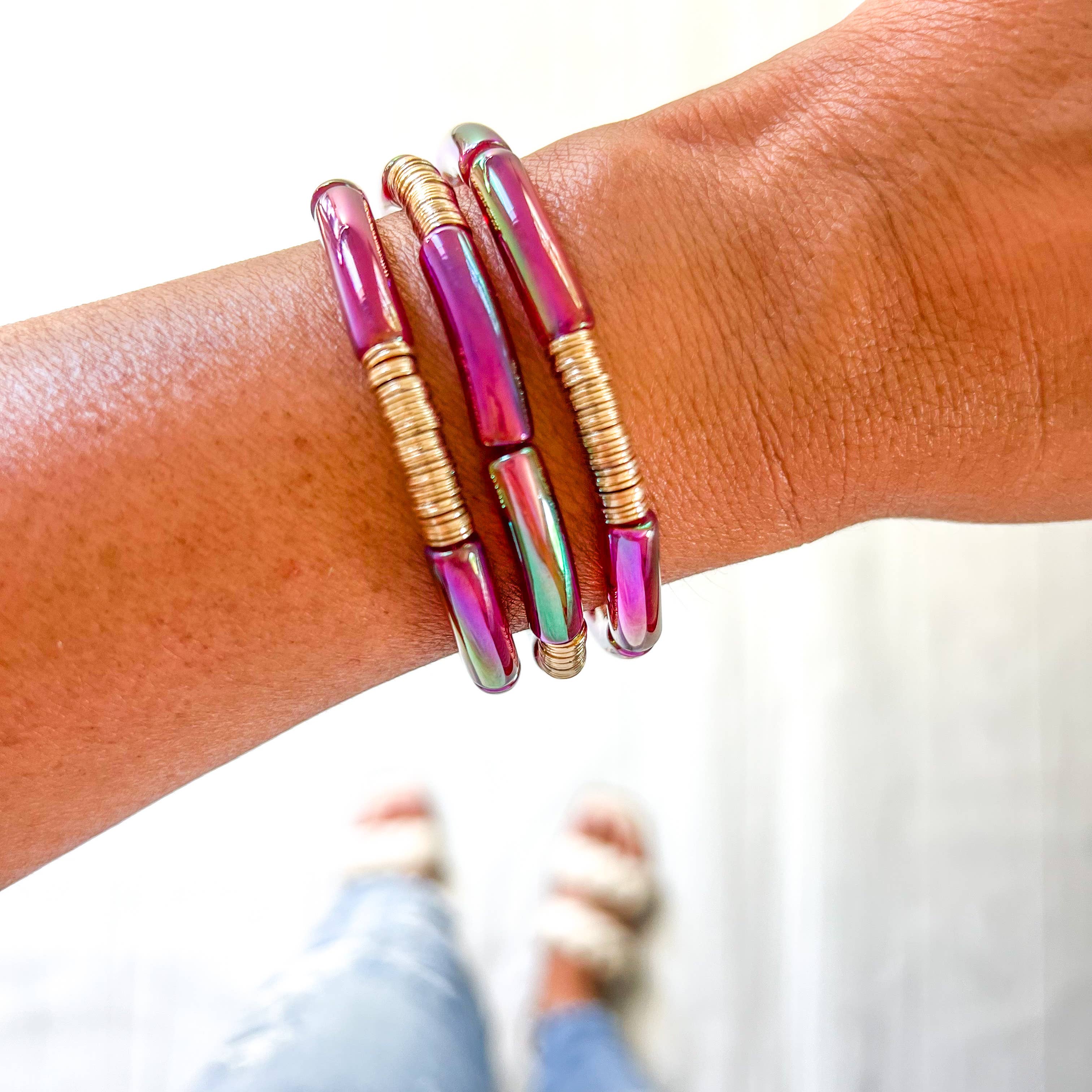 Savvy Bling - Wholesale Beaded Bracelet - Metallic Tube Bracelets30