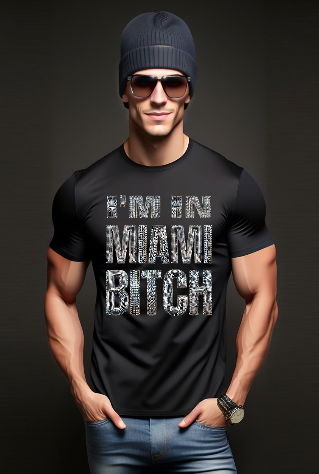 Grooveman Music - Vente T-shirt à imprimés – unisexe - T-shirts I'm in Miami Bitch Mirror | Grooveman Music3