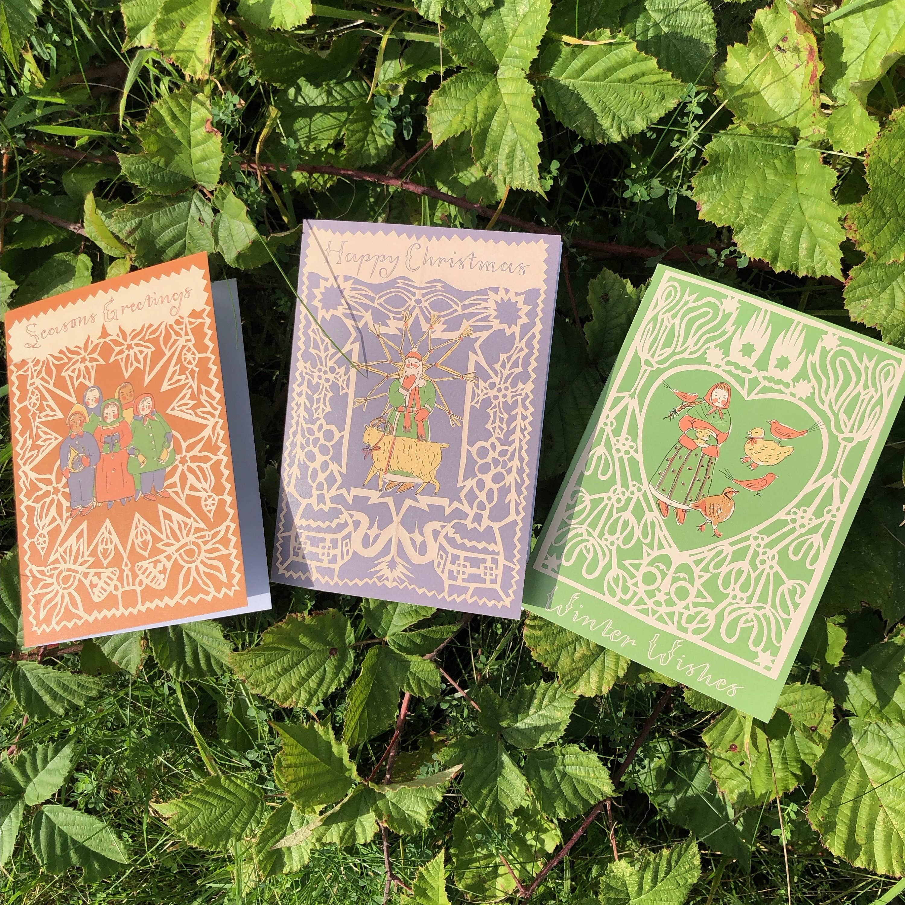 Tulips and Heather - Wholesale Christmas Card - Folk Art Christmas/ Yule/ Winter/ Solstice Greeting Cards8