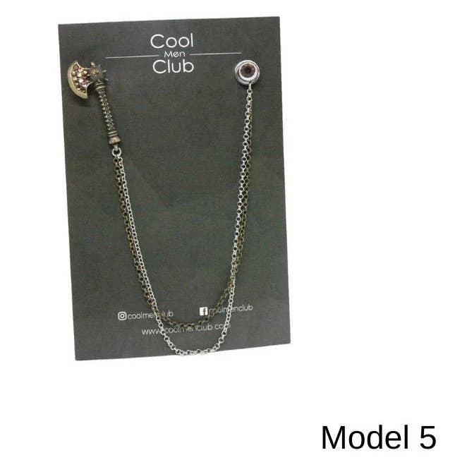 COOLMENCLUB - Vendita all'ingrosso Spille - 6 MODELLI DIVERSI/Spilla a catena per giacca fatta a mano/