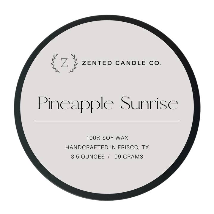 Pineapple Sunrise | Navio preto fosco | 3,5 onças por atacado de Zented Candle Co.