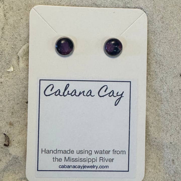 Galaxy Swirl Stud Earrings Infused w/Mississippi River Water for wholesale by Cabana Cay