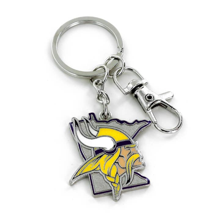 Aminco USA - Wholesale Keychain - Unisex - NFL Minnesota Vikings State Design Heavyweight Keychain