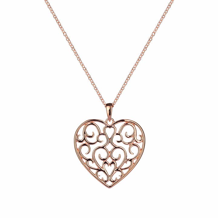 With Love - Filigree Heart - Pendant for wholesale by Lu Bella