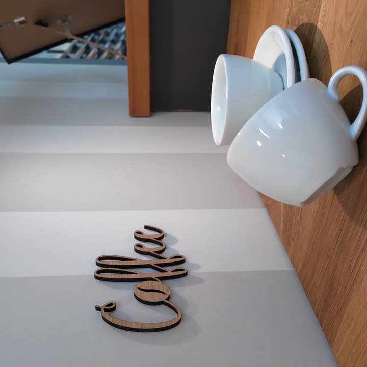 Café c/ grão de café, Fonte encaracolada, Carvalho por atacado de Treend