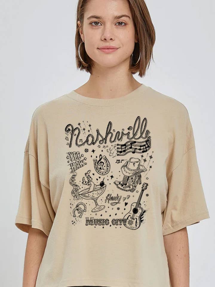 Nashville Music City Crop Top. for wholesale by DG WORLD