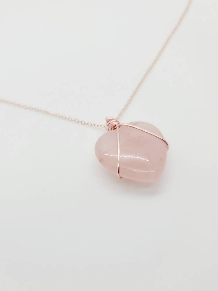 Rose Quartz Necklace | Crystal Necklace | Gemstone Jewelry for wholesale by Healing Jewelry Co., LLC