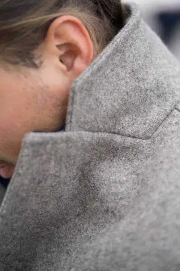 Co Grey Long Coat For Men - Pure Portuguese Wool for wholesale on Faire1