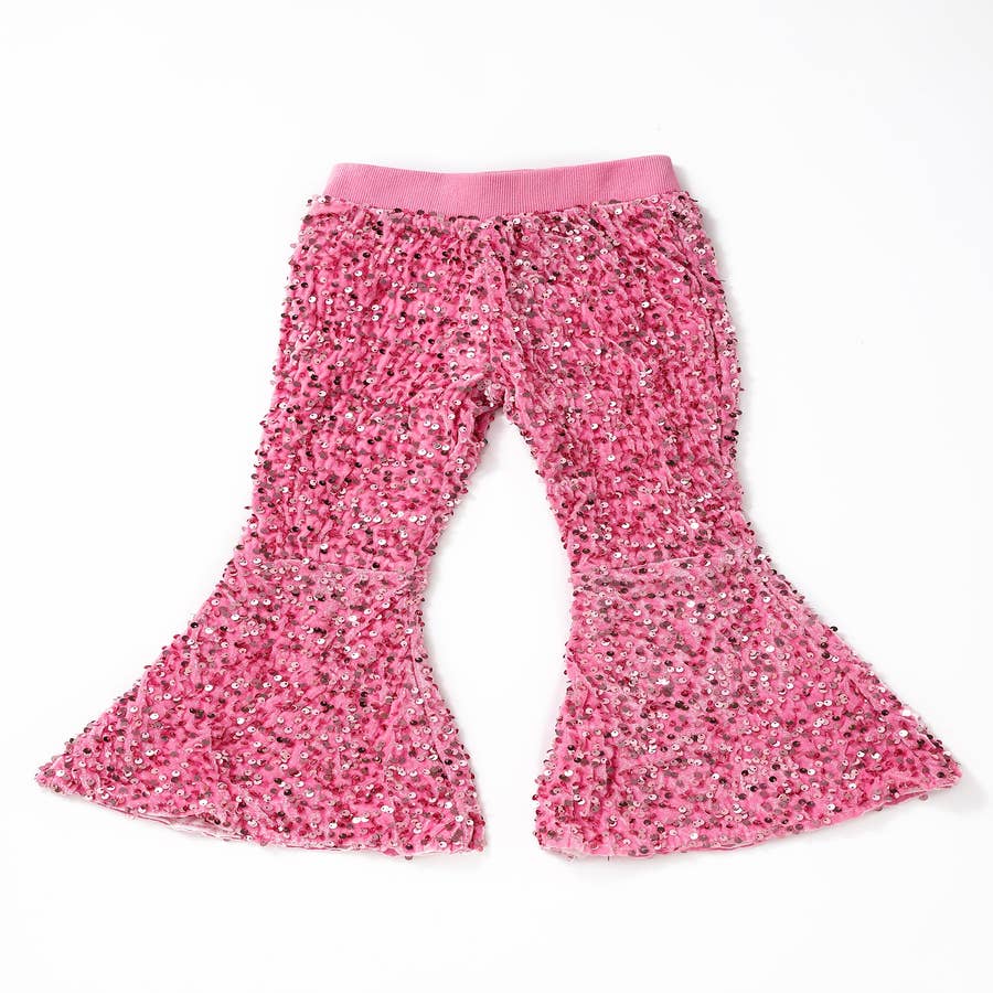 Kids Pink Distressed Flare Pants
